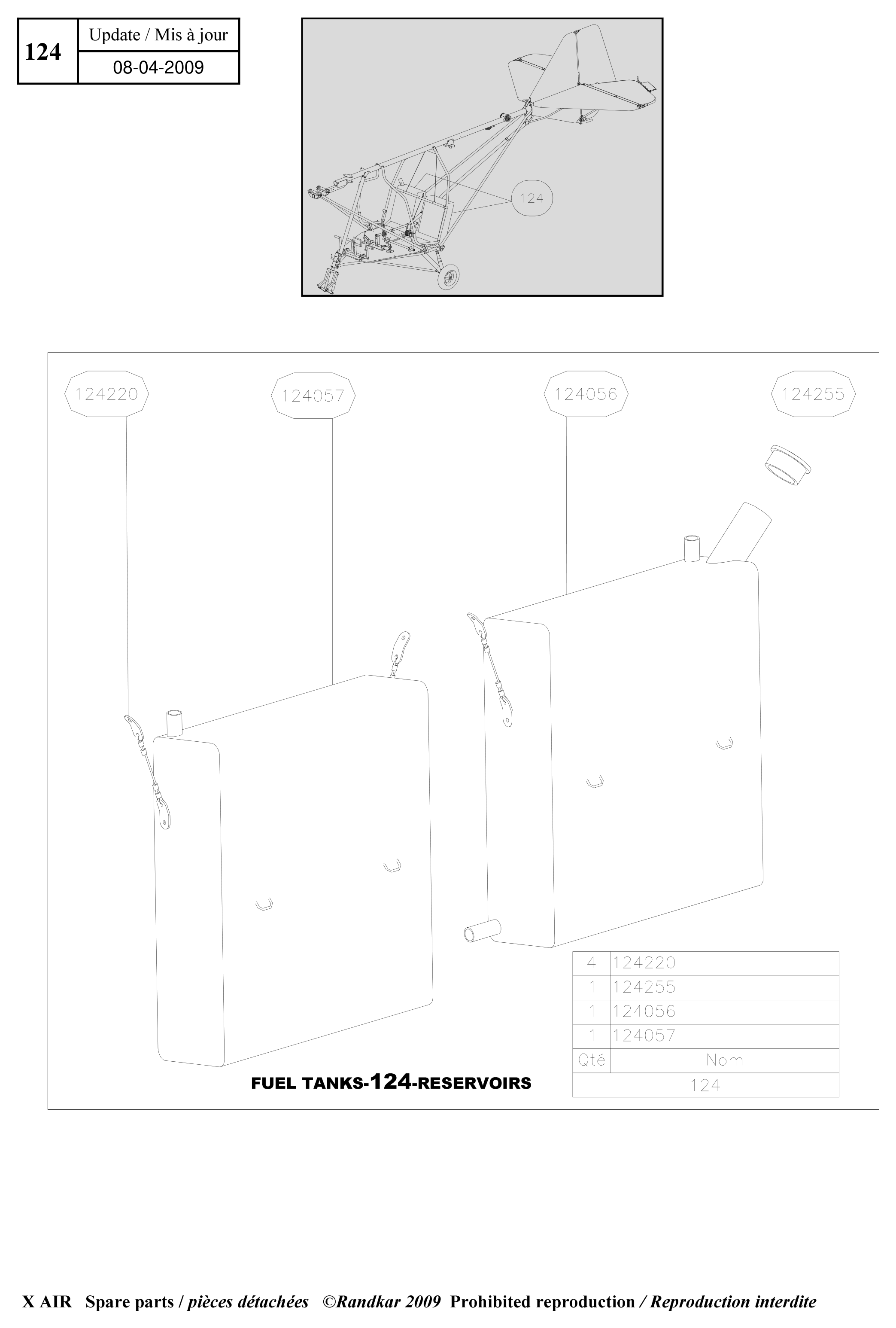 Fuel tanks – X-Air parts diagram
