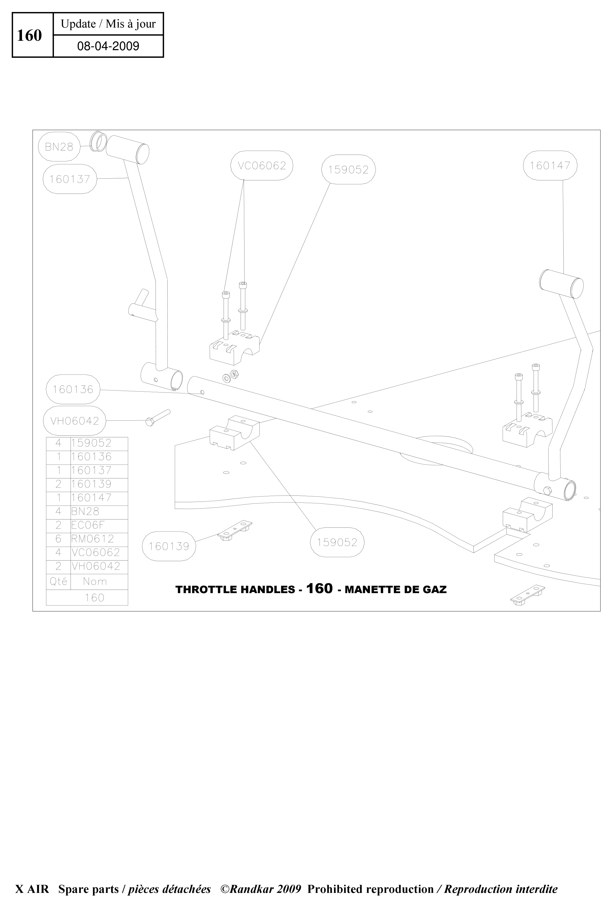 Throttle handles – X-Air parts diagram
