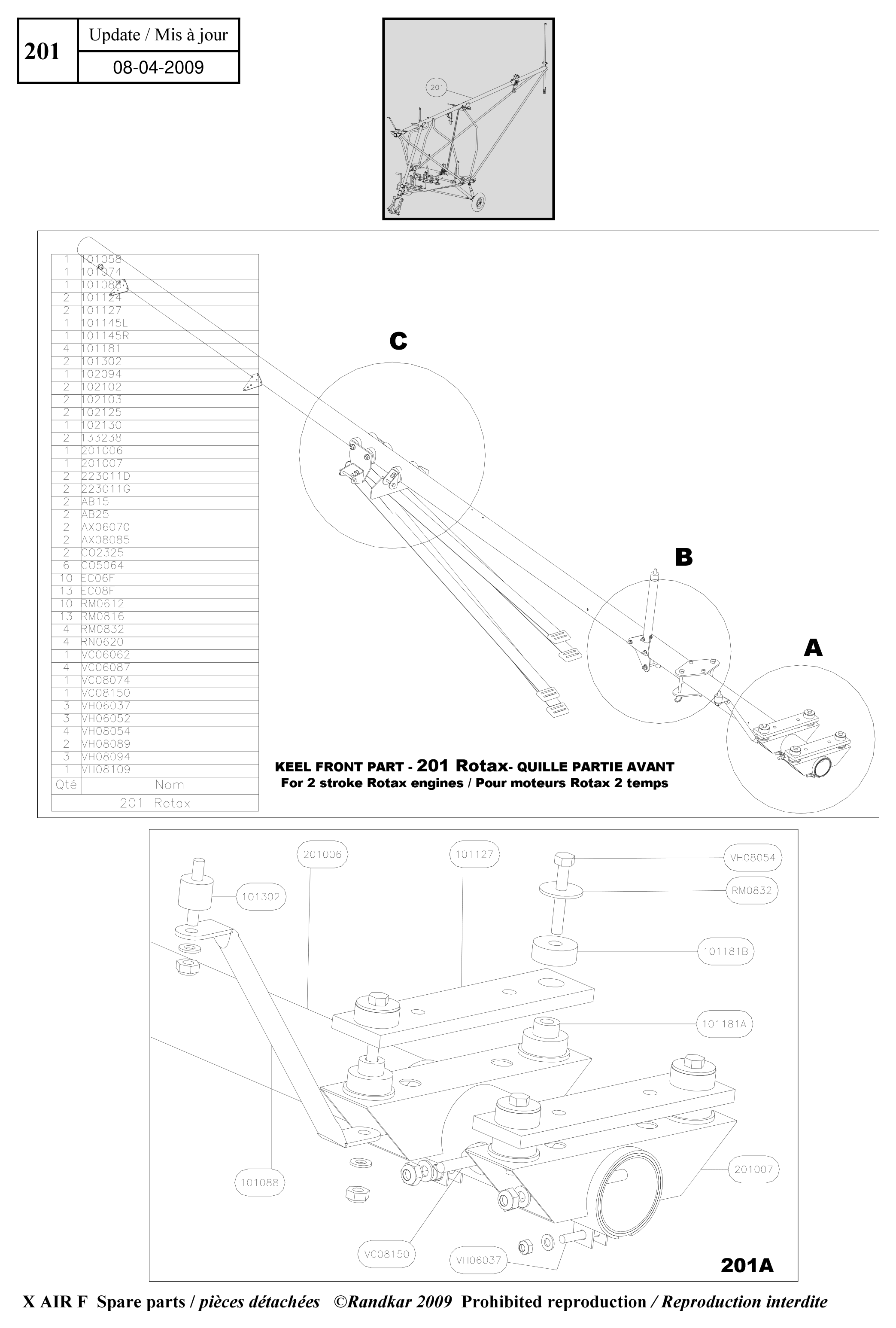 Keel front part – X-Air F Gumnam parts diagram