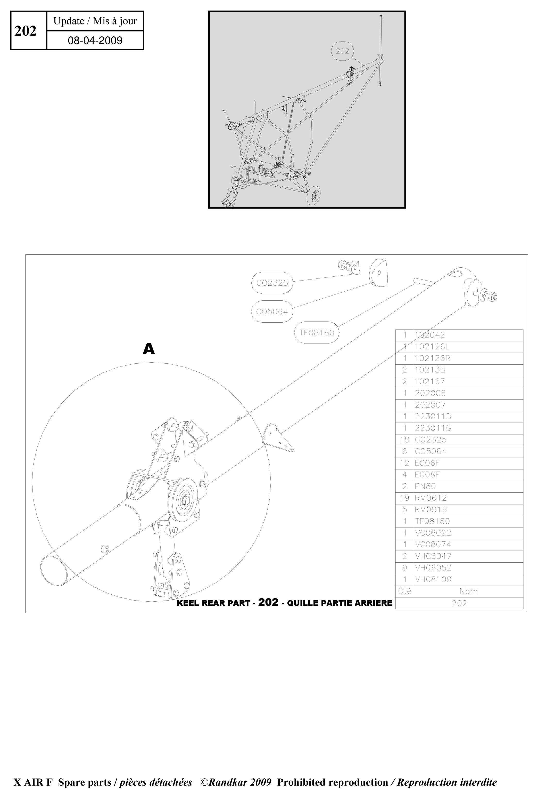 Keel rear part – X-Air F Gumnam parts diagram