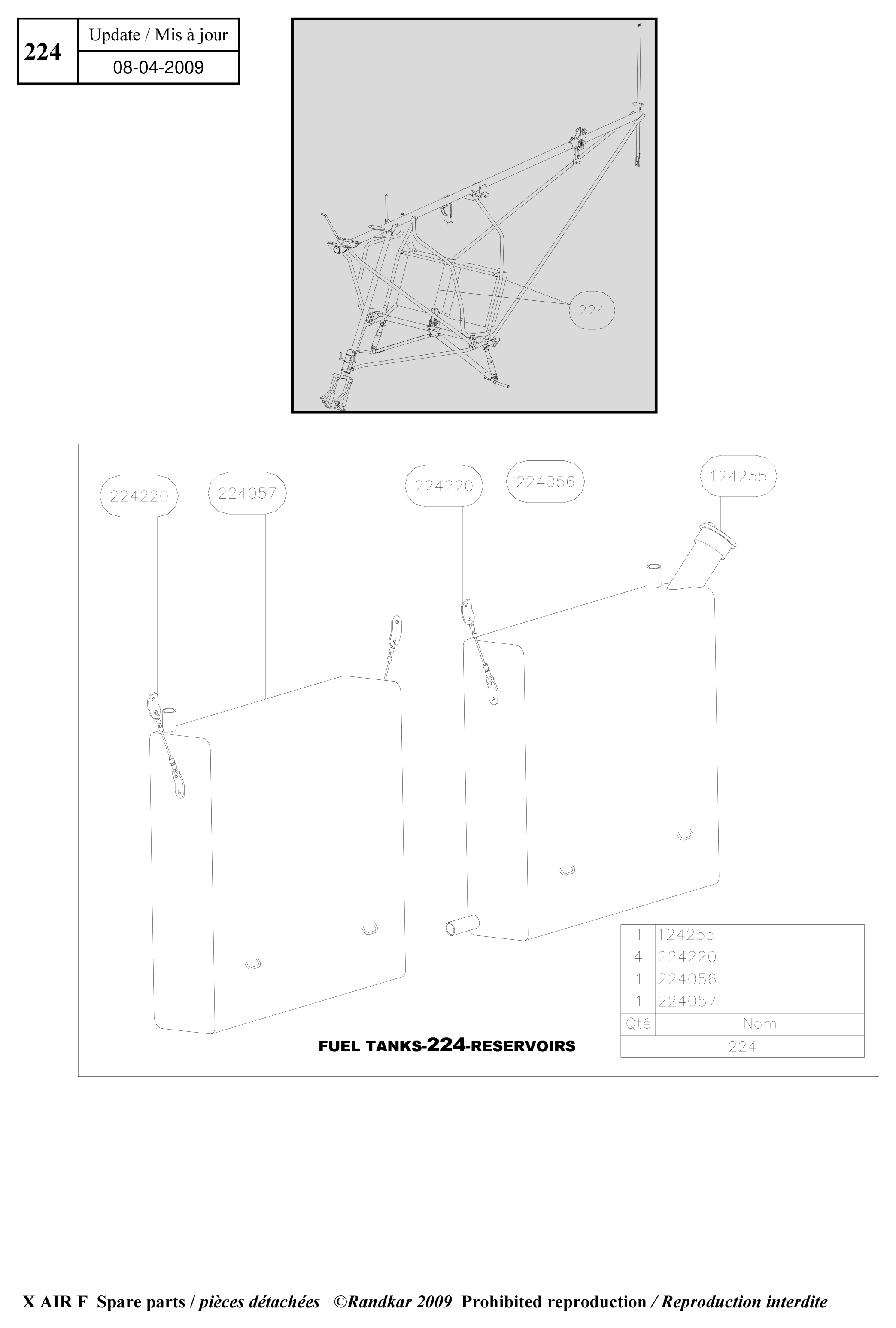 Fuel tanks – X-Air F Gumnam parts diagram