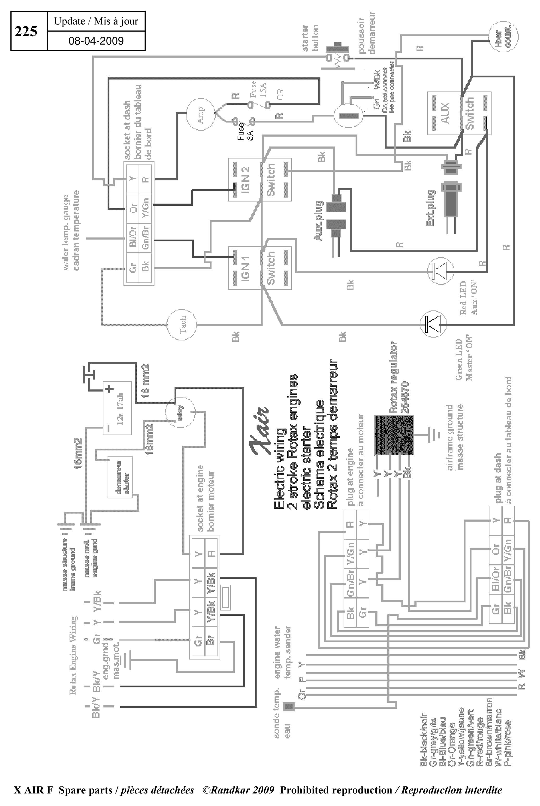 Electric wiring – X-Air F Gumnam parts diagram