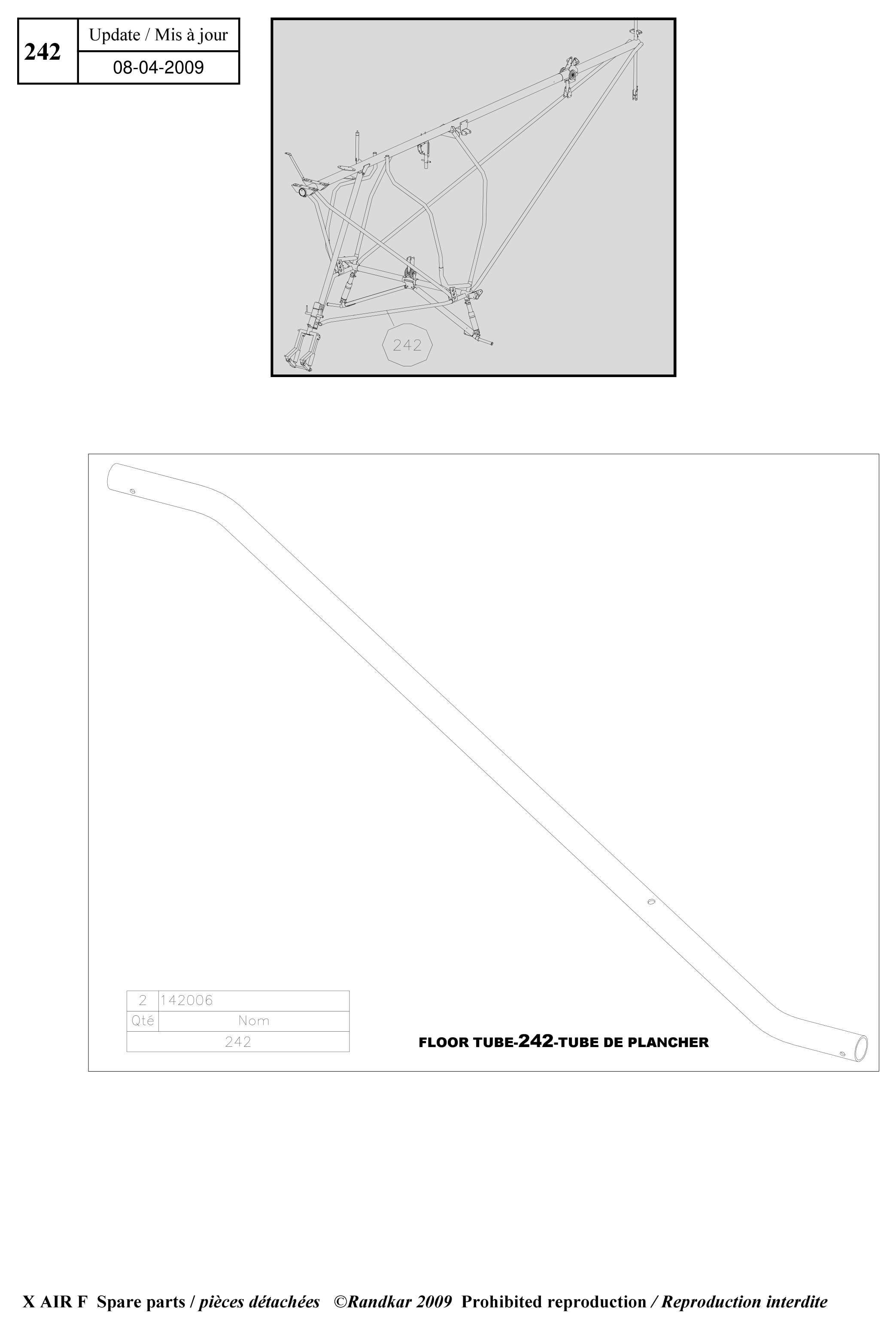 Floor tubes – X-Air F Gumnam parts diagram