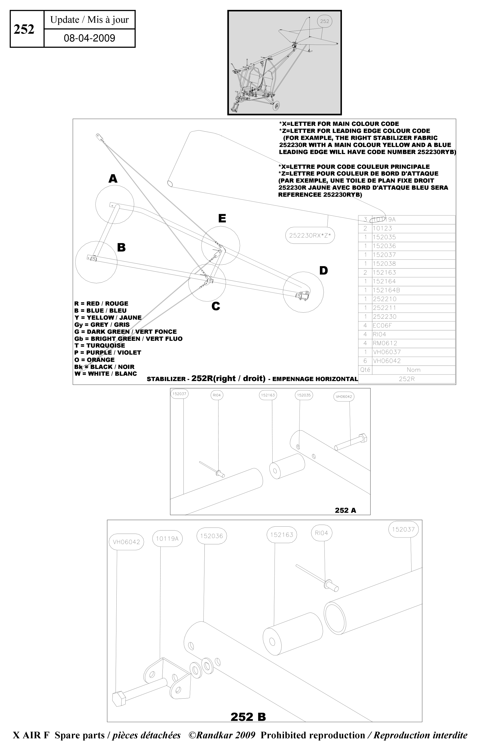 Stabilizer – X-Air F Gumnam parts diagram