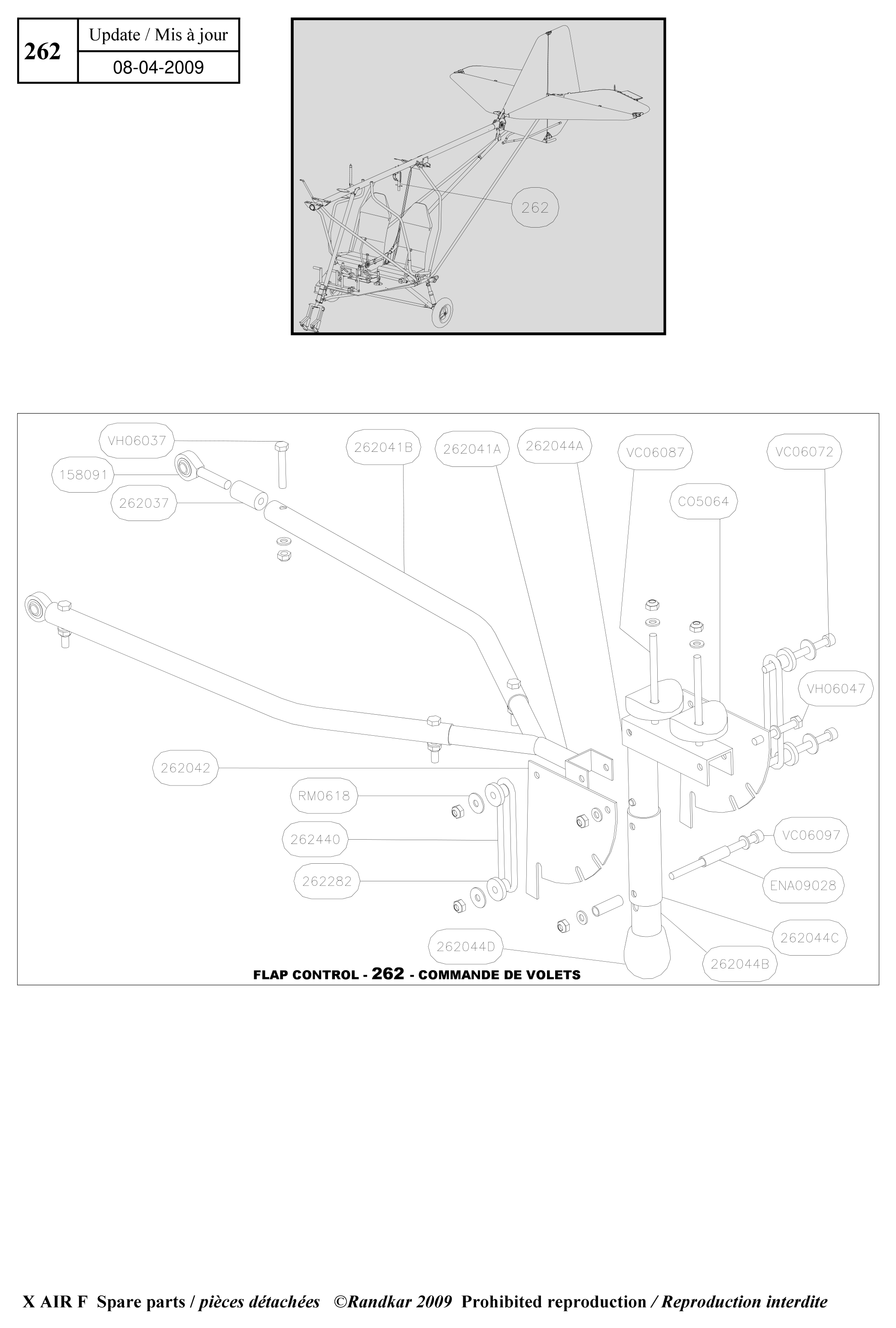 Flaps control – X-Air F Gumnam parts diagram