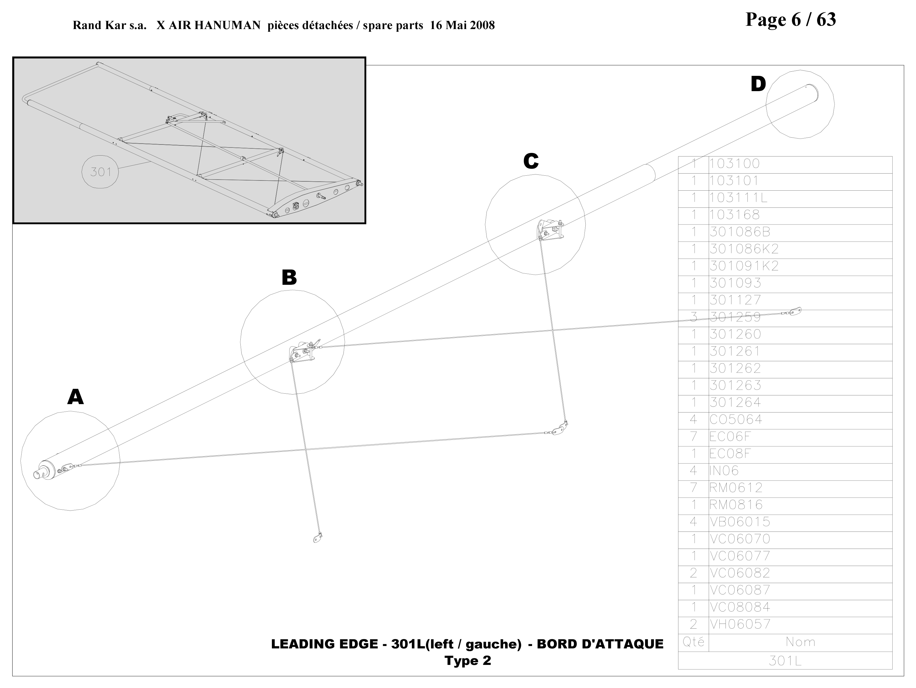 Leading edge – Hanuman parts diagram