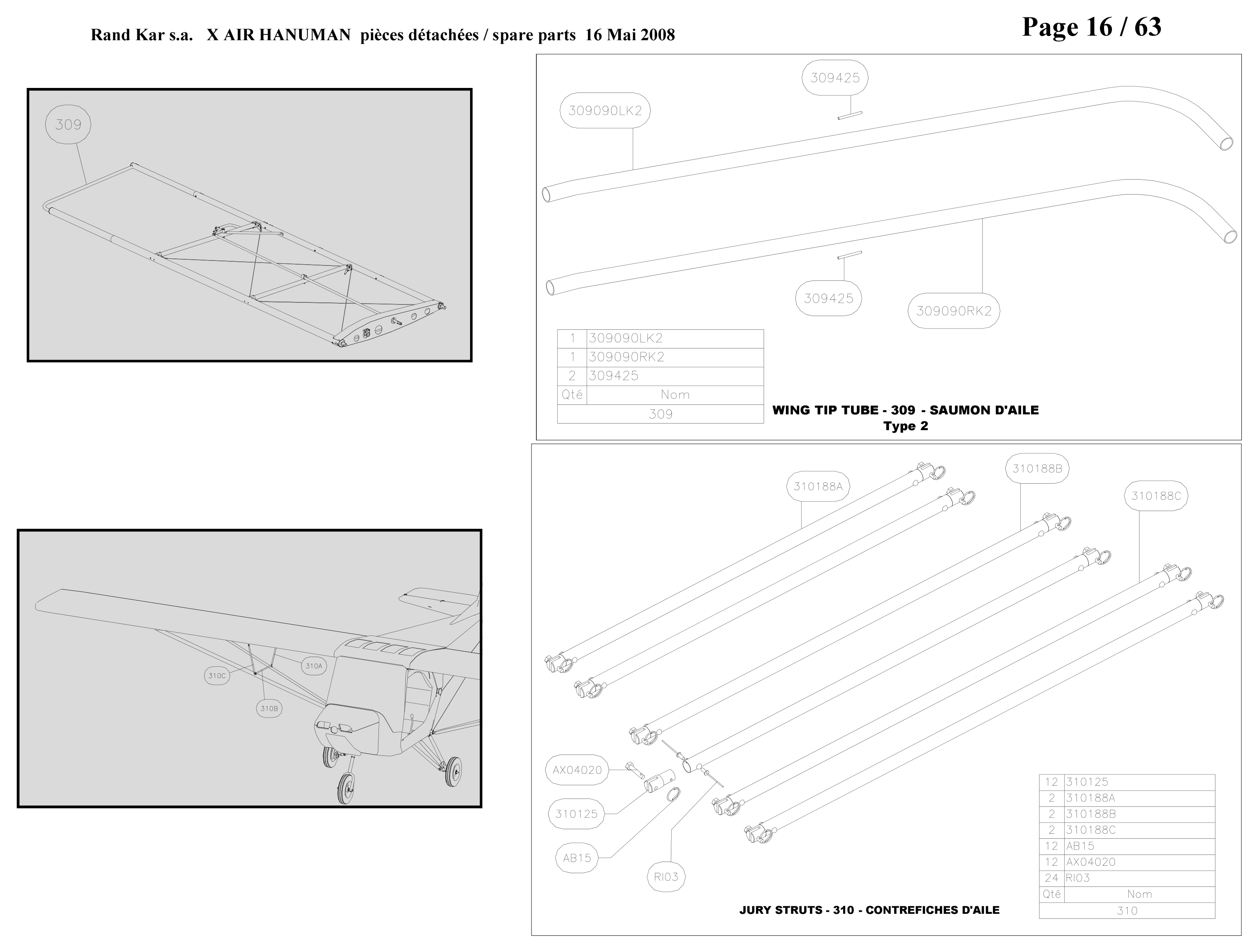 Wing jury struts – Hanuman parts diagram