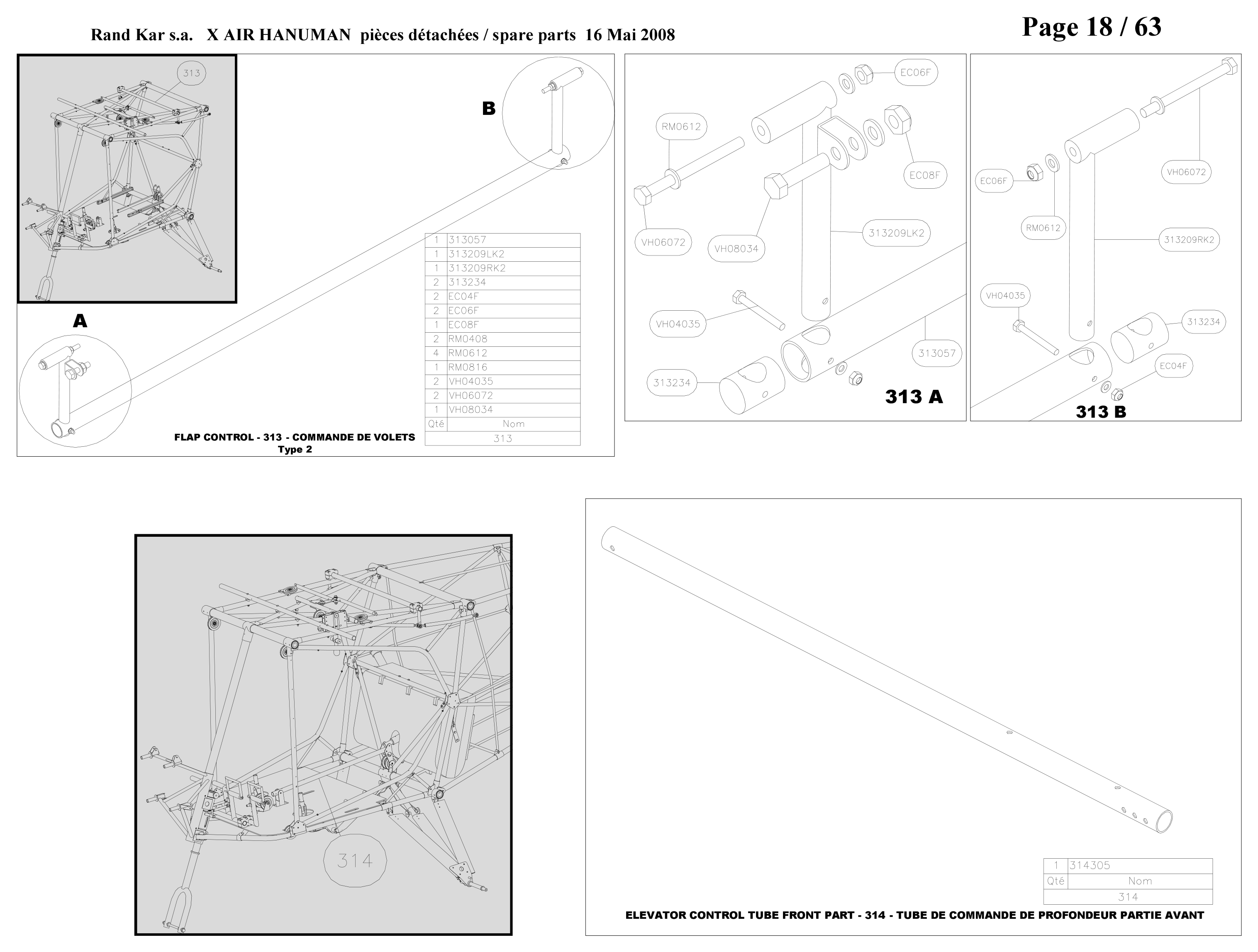 Flaps control – Hanuman parts diagram