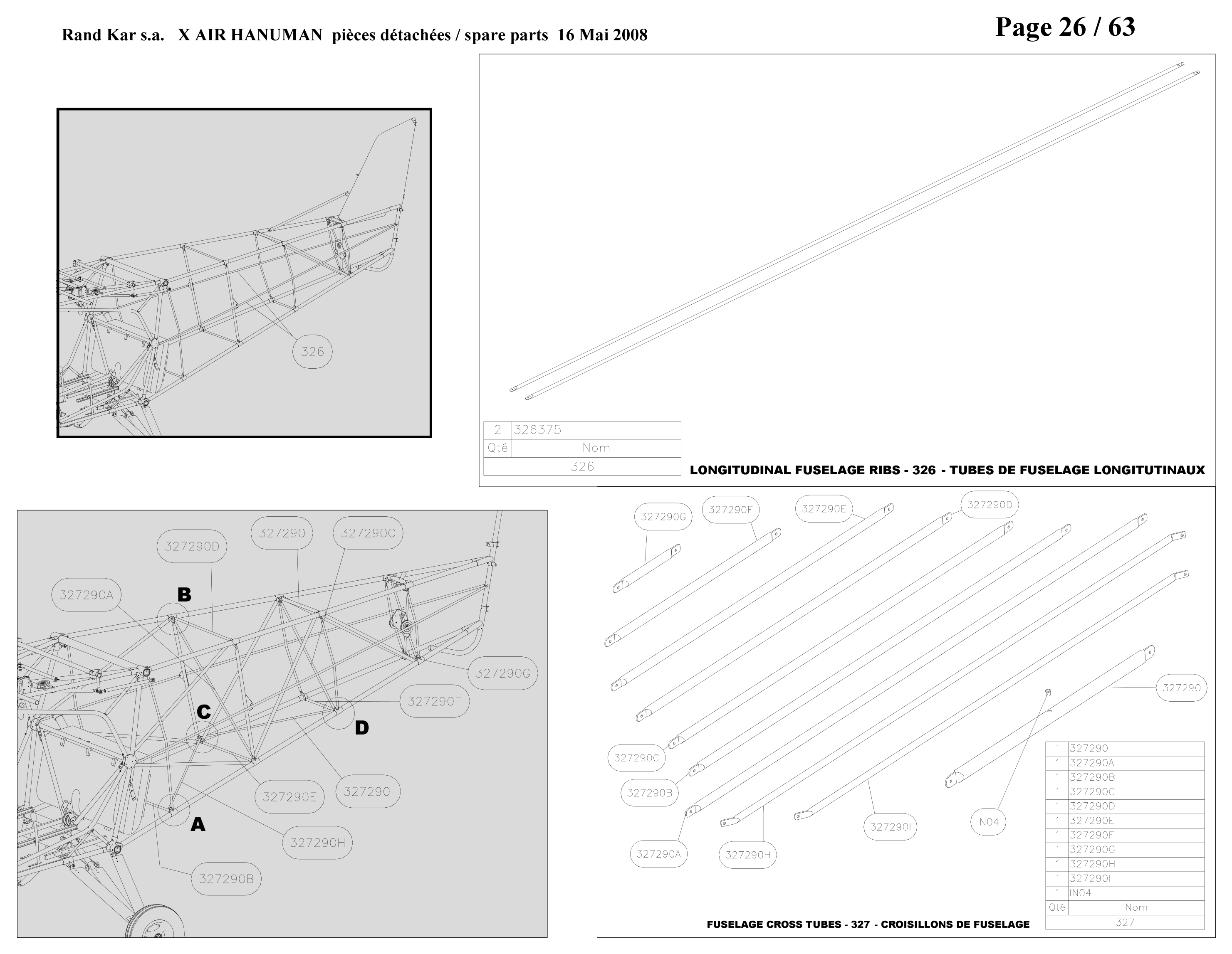 Longitudinal fuselage ribs – Hanuman parts diagram