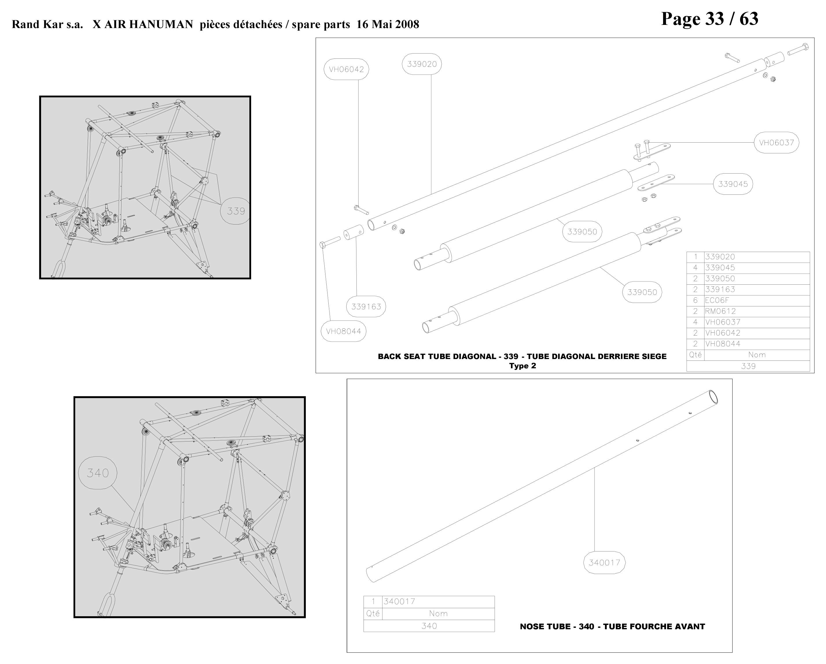 Back seat tube diagonal – Hanuman parts diagram