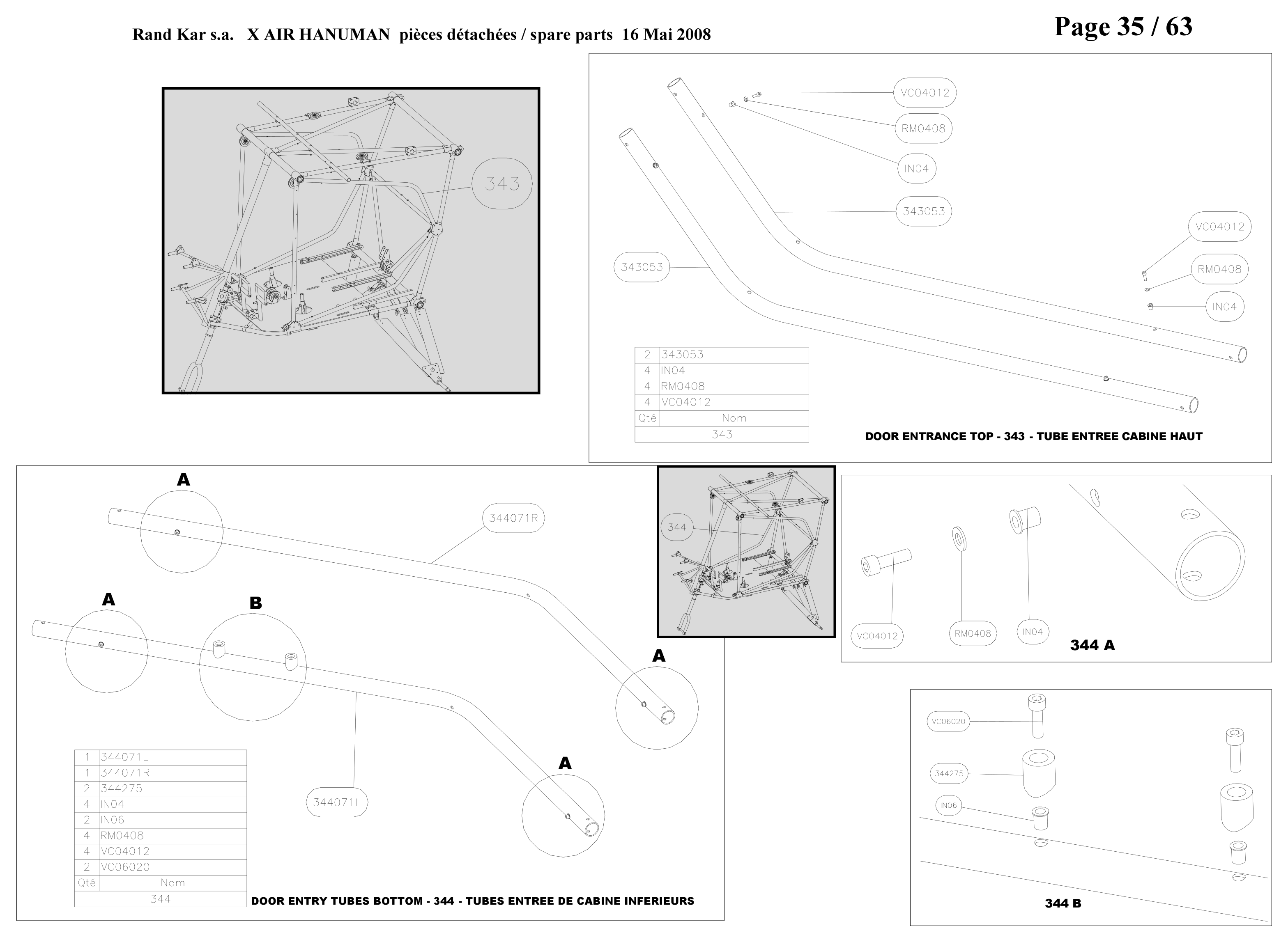 Door entrance bottom tube – Hanuman parts diagram
