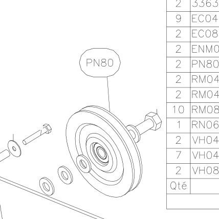 PN80 – Main axle (X-Air F Gumnam) spare part diagram
