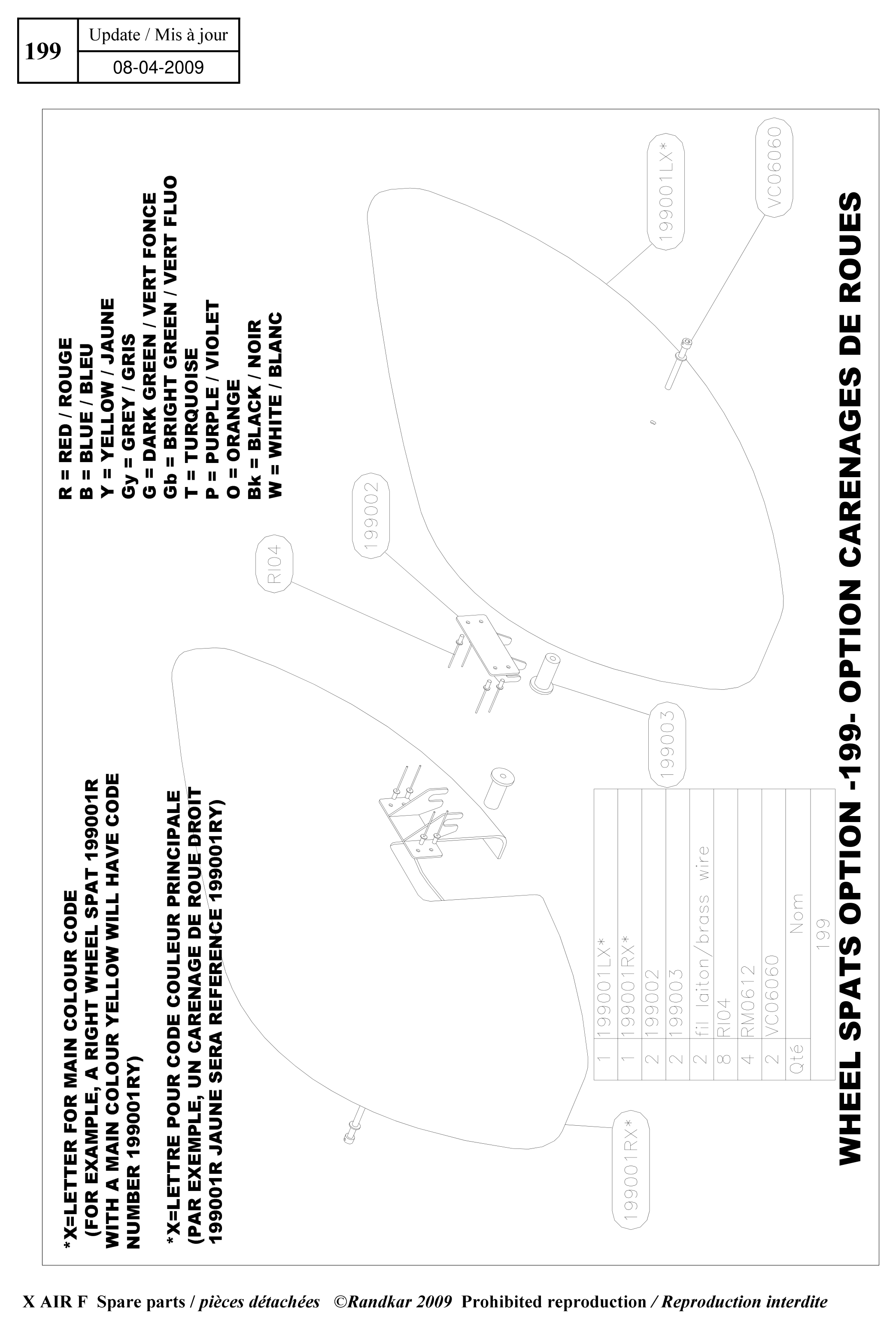 199001LX* – Wheel spats option (X-Air) spare part diagram