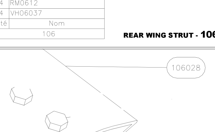 106028 – Rear wing strut (X-Air) spare part diagram