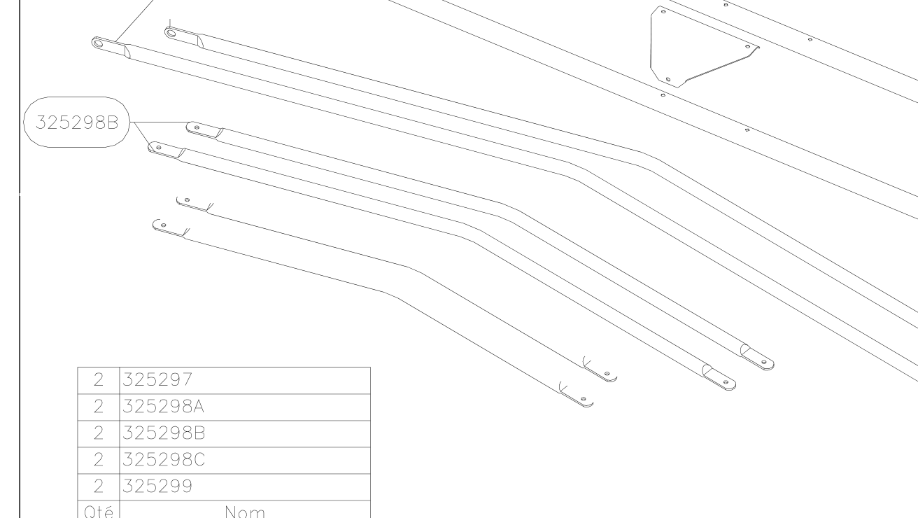 325298B – Side fuselage stiffeners (Hanuman) spare part diagram