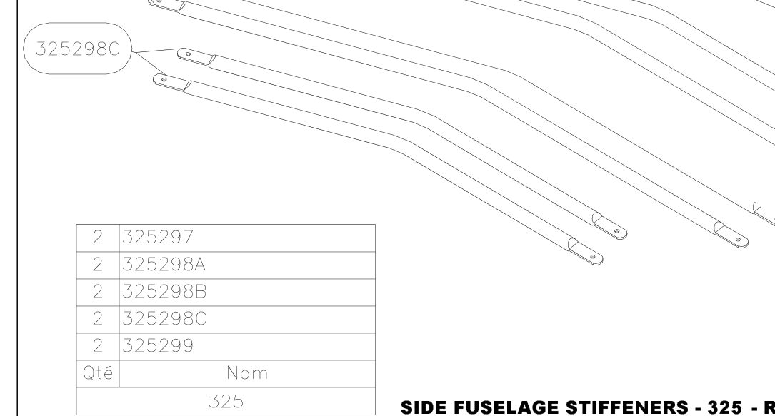 325298C – Side fuselage stiffeners (Hanuman) spare part diagram