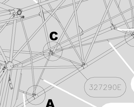 327290E – Fuselage cross tubes (Hanuman) spare part diagram