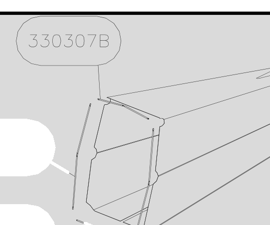 330307B – Fuselage sail tension ribs (Hanuman) spare part diagram