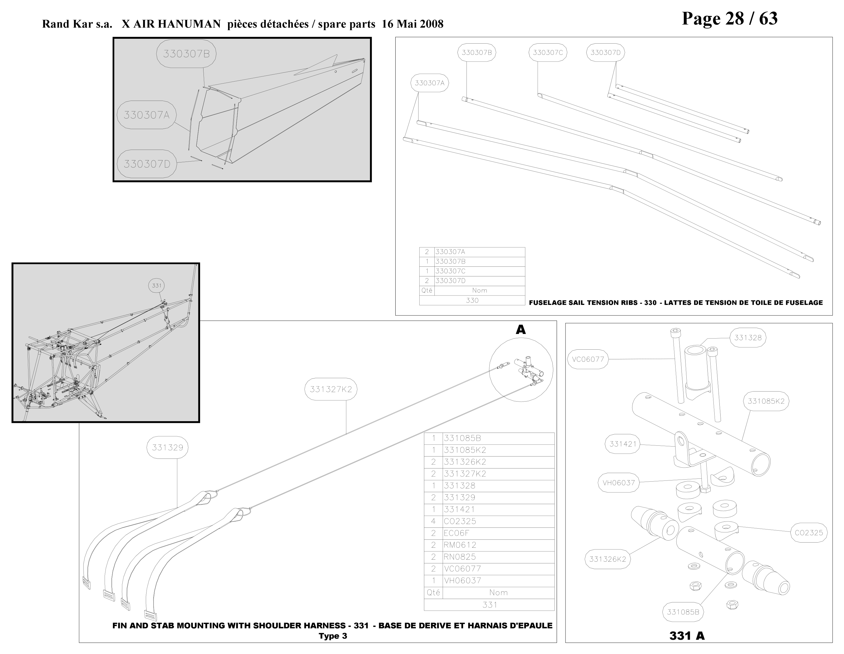 RN0825 – Fin + stab mounting with harness (Hanuman) spare part diagram