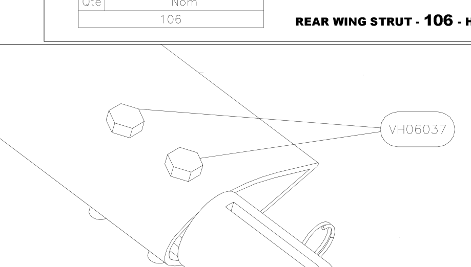 VH06037 – Rear wing strut (X-Air) spare part diagram