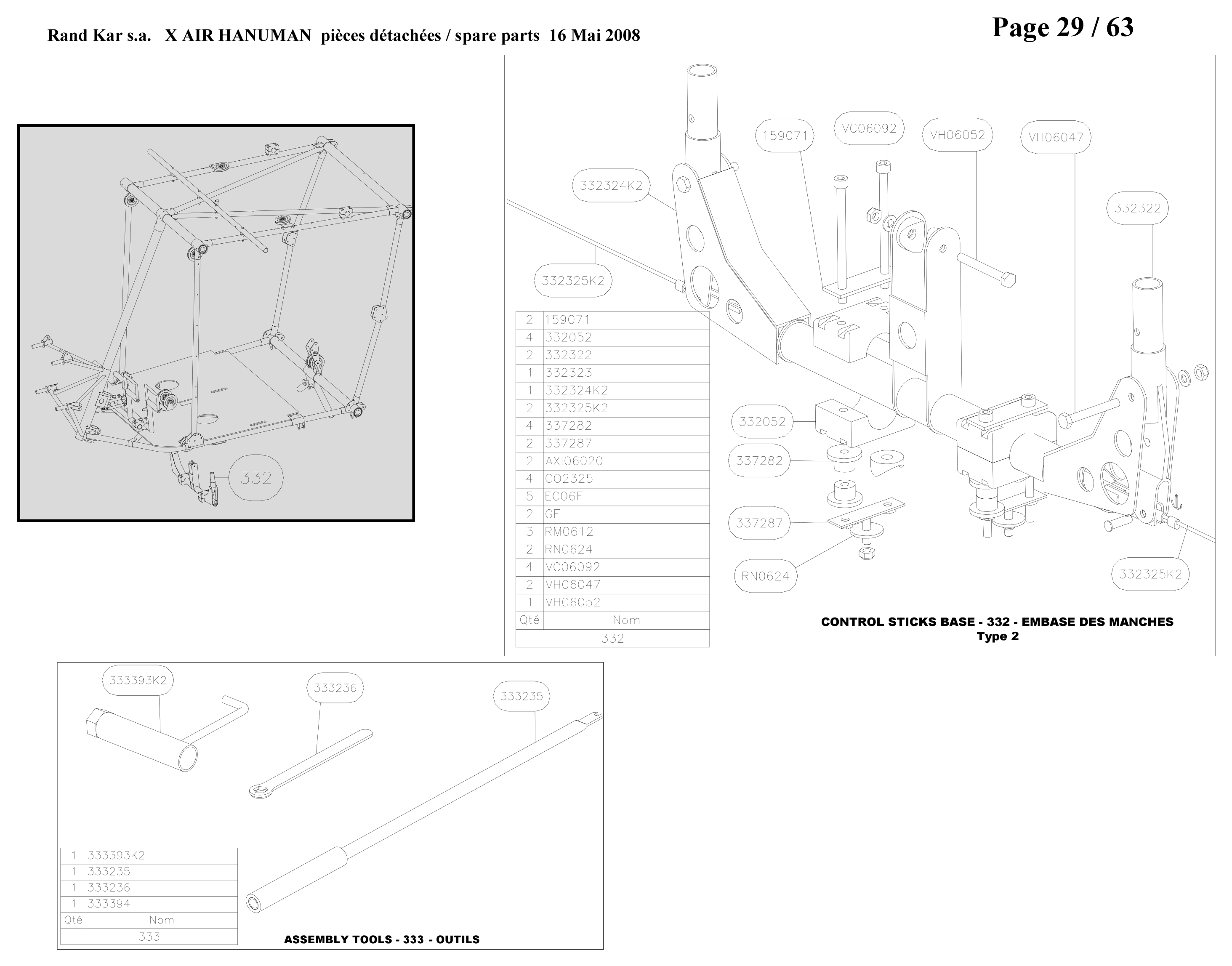 332323 – Control stick assy (Hanuman) spare part diagram