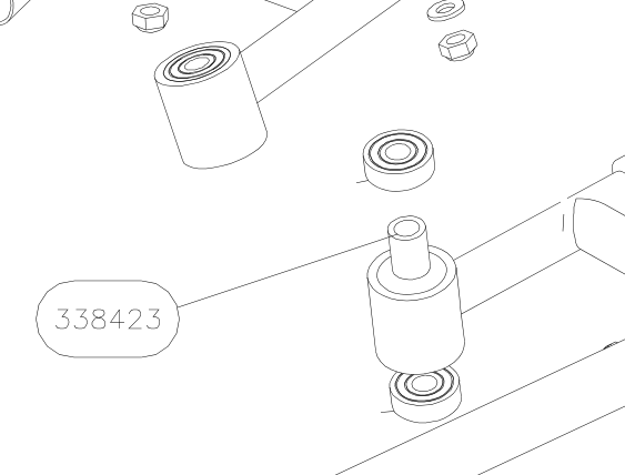338423 – Aileron control in wing (Hanuman) spare part diagram
