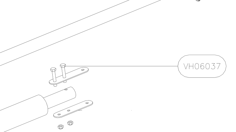 VH06037 – Back seat tube diagonal (Hanuman) spare part diagram