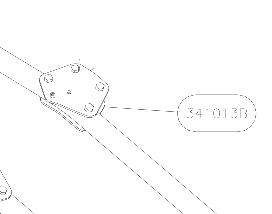 341013B – Cabin rear side tubes (Hanuman) spare part diagram