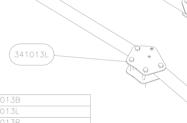 341013L – Cabin rear side tubes (Hanuman) spare part diagram