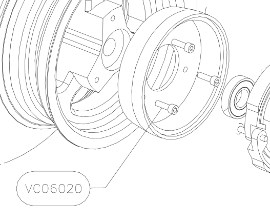 VC06020 – Rear wheel (Hanuman) spare part diagram