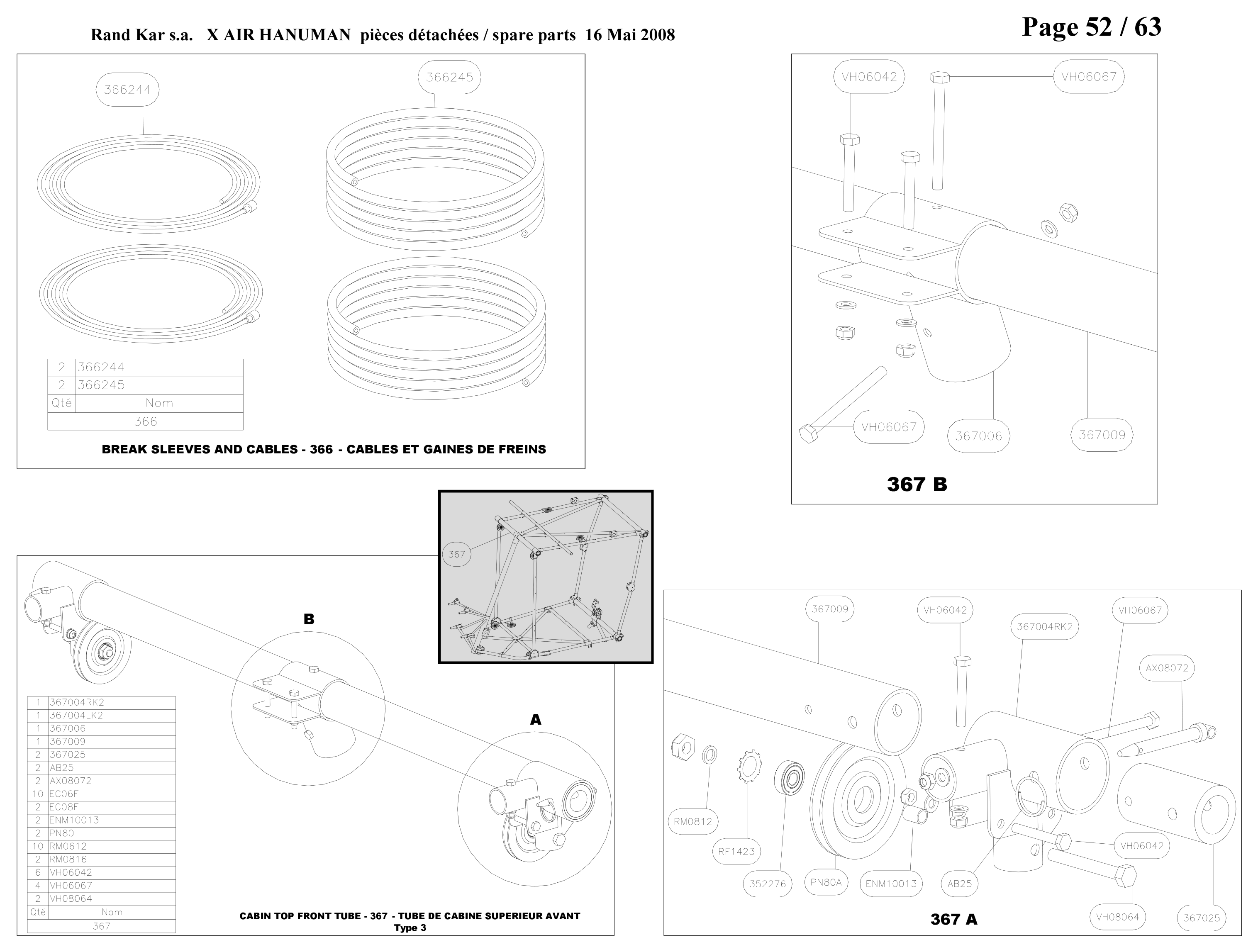 366245 – Brake sleeves and cables (Hanuman) spare part diagram