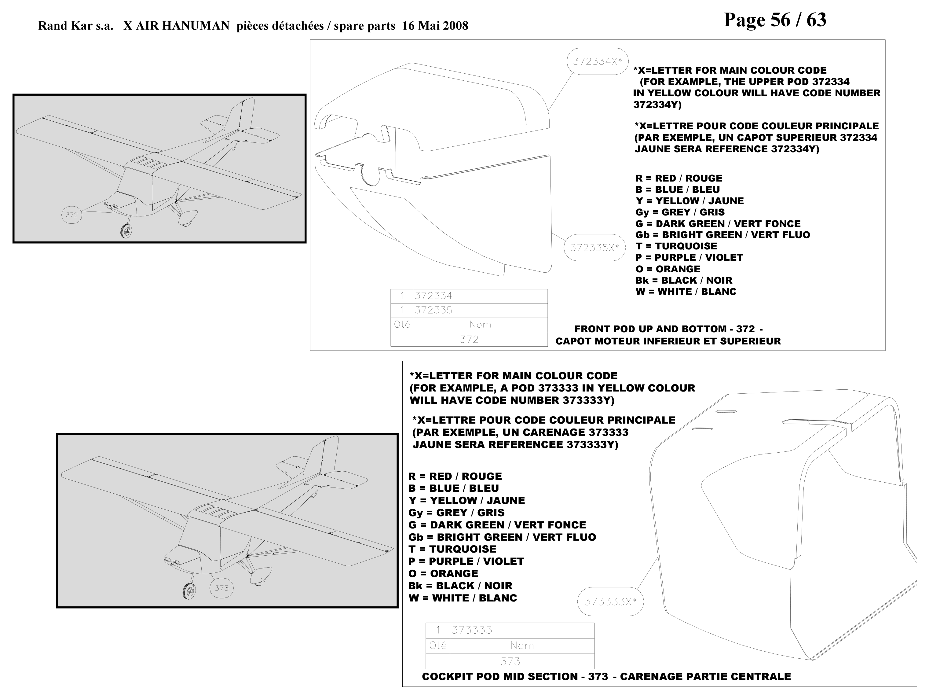 373333 – Cockpit pod (Hanuman) spare part diagram