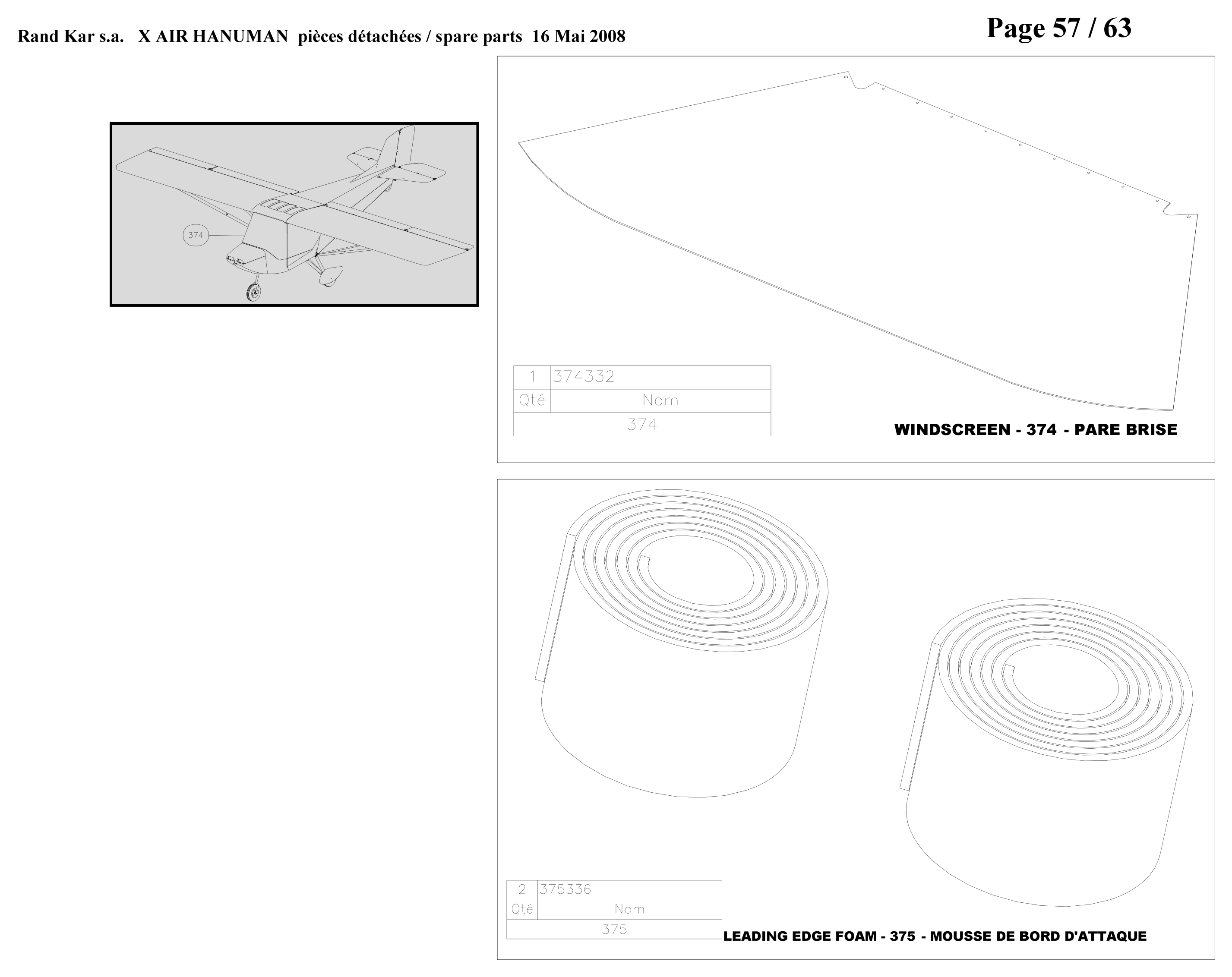 375336 – Leading edge foam (Hanuman) spare part diagram