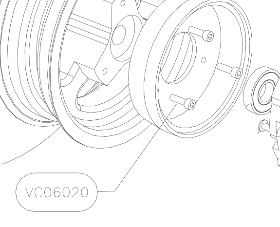 VC06020 – Rear wheels (X-Air) spare part diagram