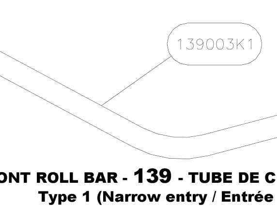 139003K1 – Front roll bar (X-Air) spare part diagram